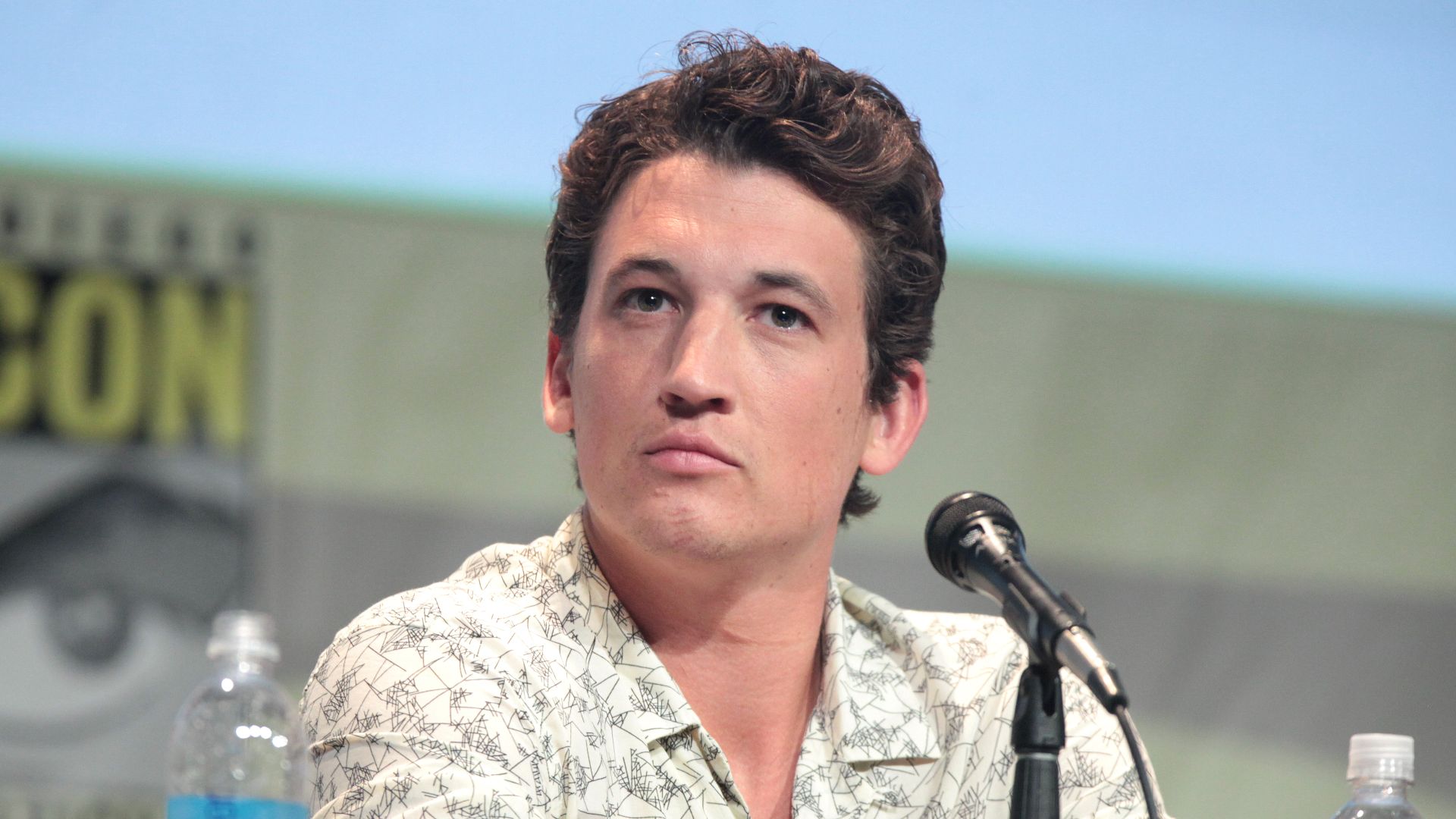 Miles Teller speaking at the 2015 San Diego Comic Con International, for