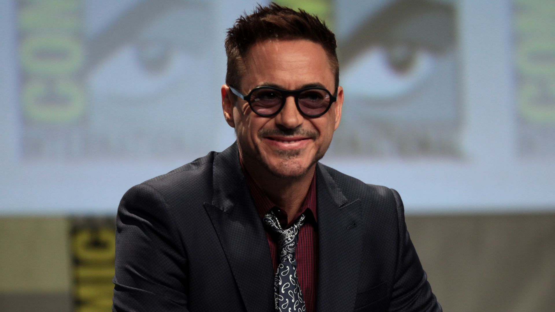 Robert Downey, Jr. speaking at the 2014 San Diego Comic Con International, for