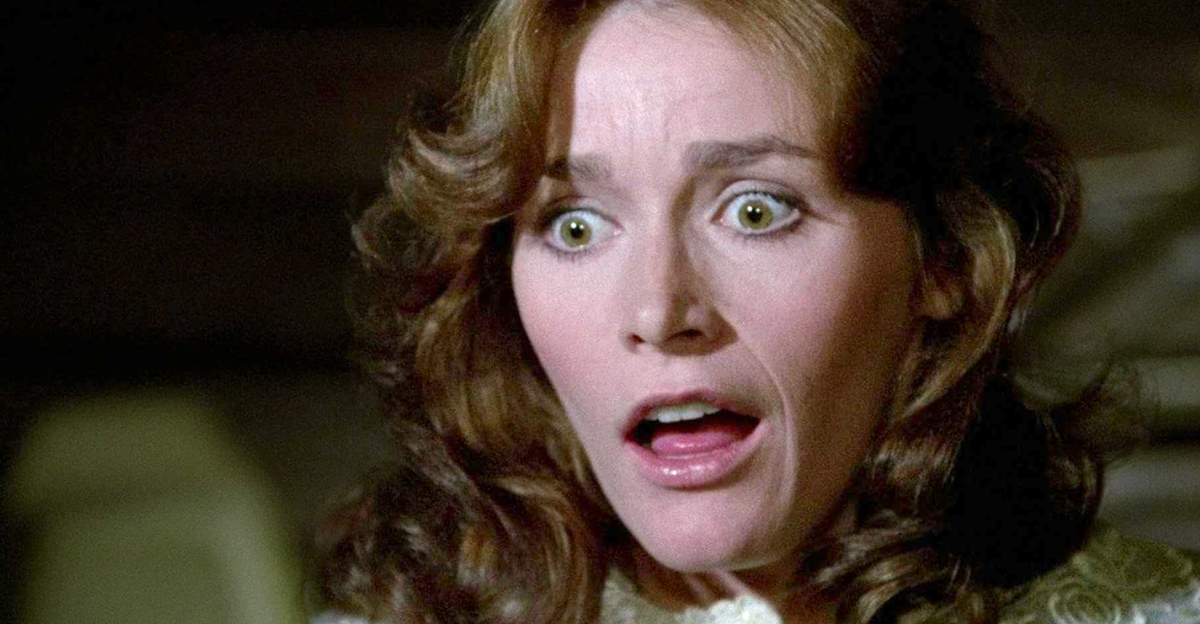 Screaming, frightened Margot Kidder in The Amityville Horror, 1979Screaming, frightened Margot Kidder in The Amityville Horror, 1979