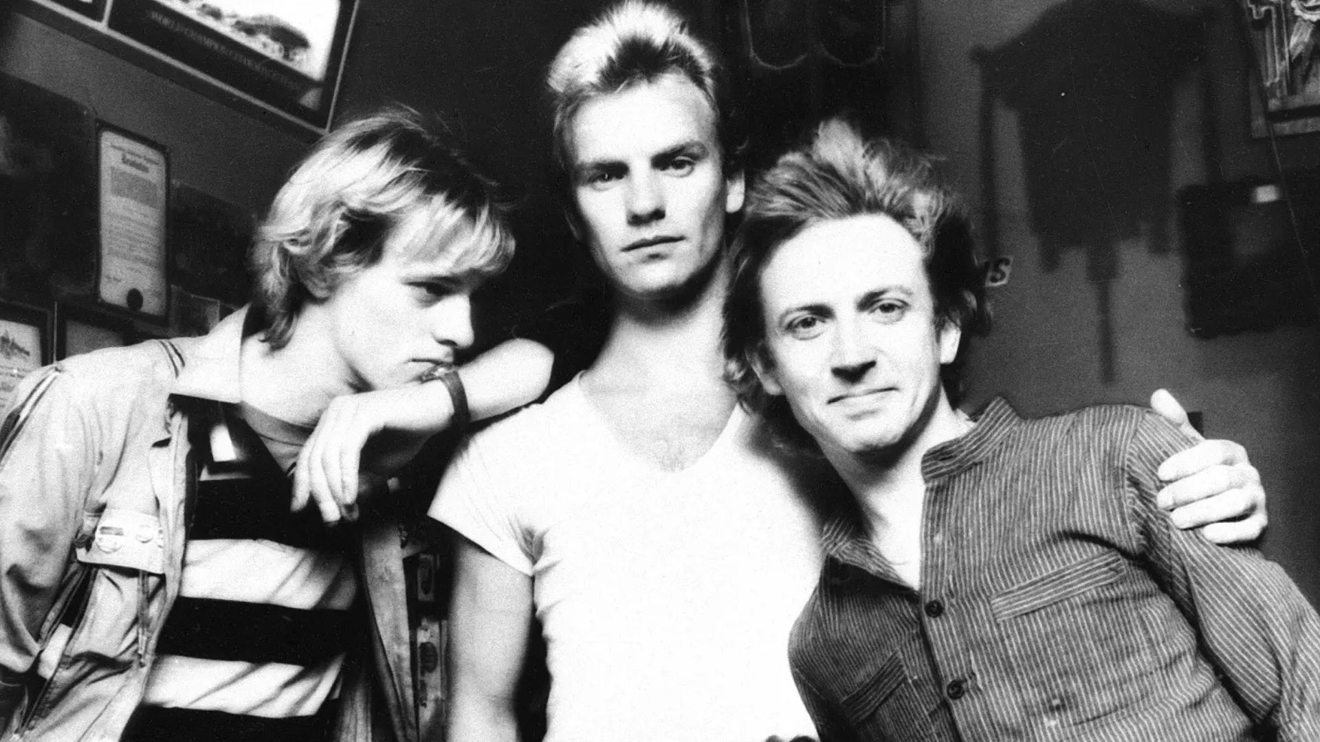 The Police in a publicity photo for their 1979 album Reggatta de Blanc.