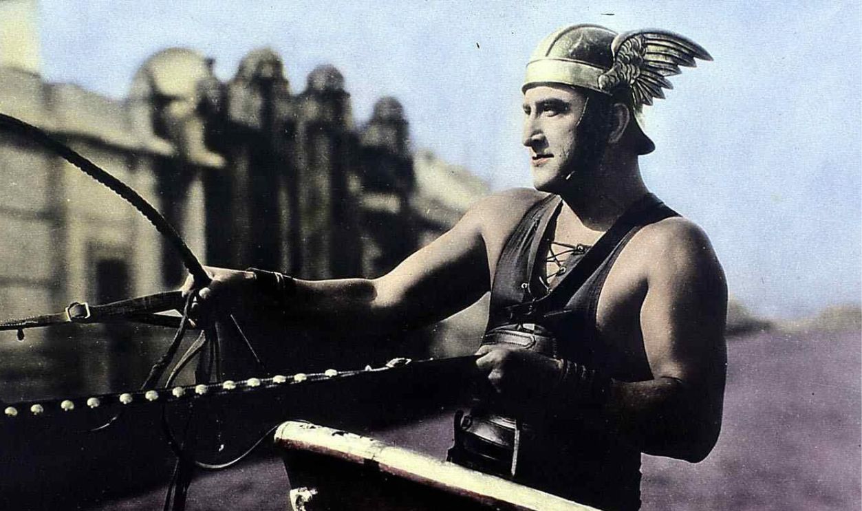 In a deadly chariot race, Ben-Hur—an unknown Jew—competes against Messala (Francis X. Bushman), 1959.