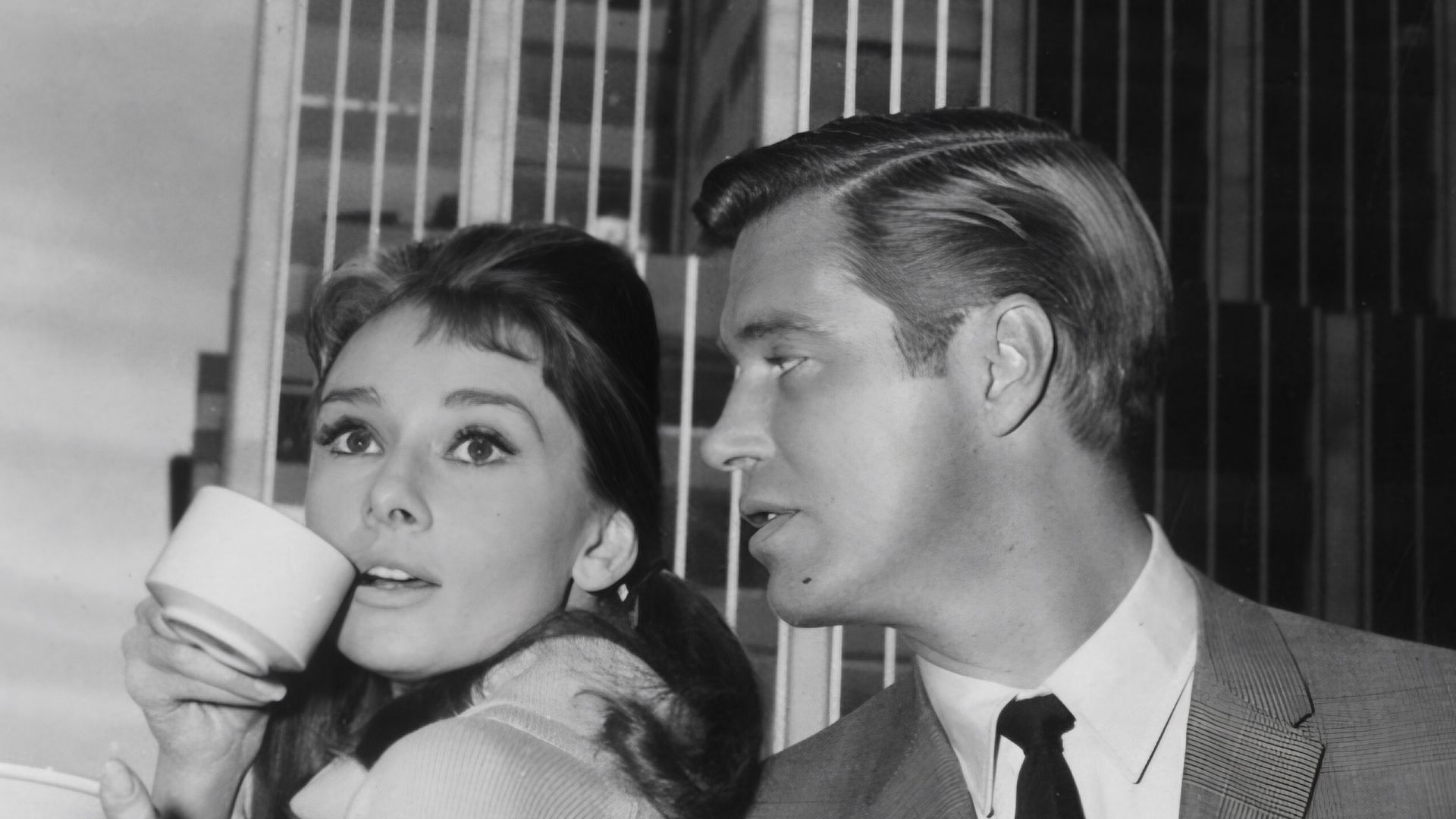Audrey Hepburn and George Peppard in Breakfast at Tiffany's (1961).