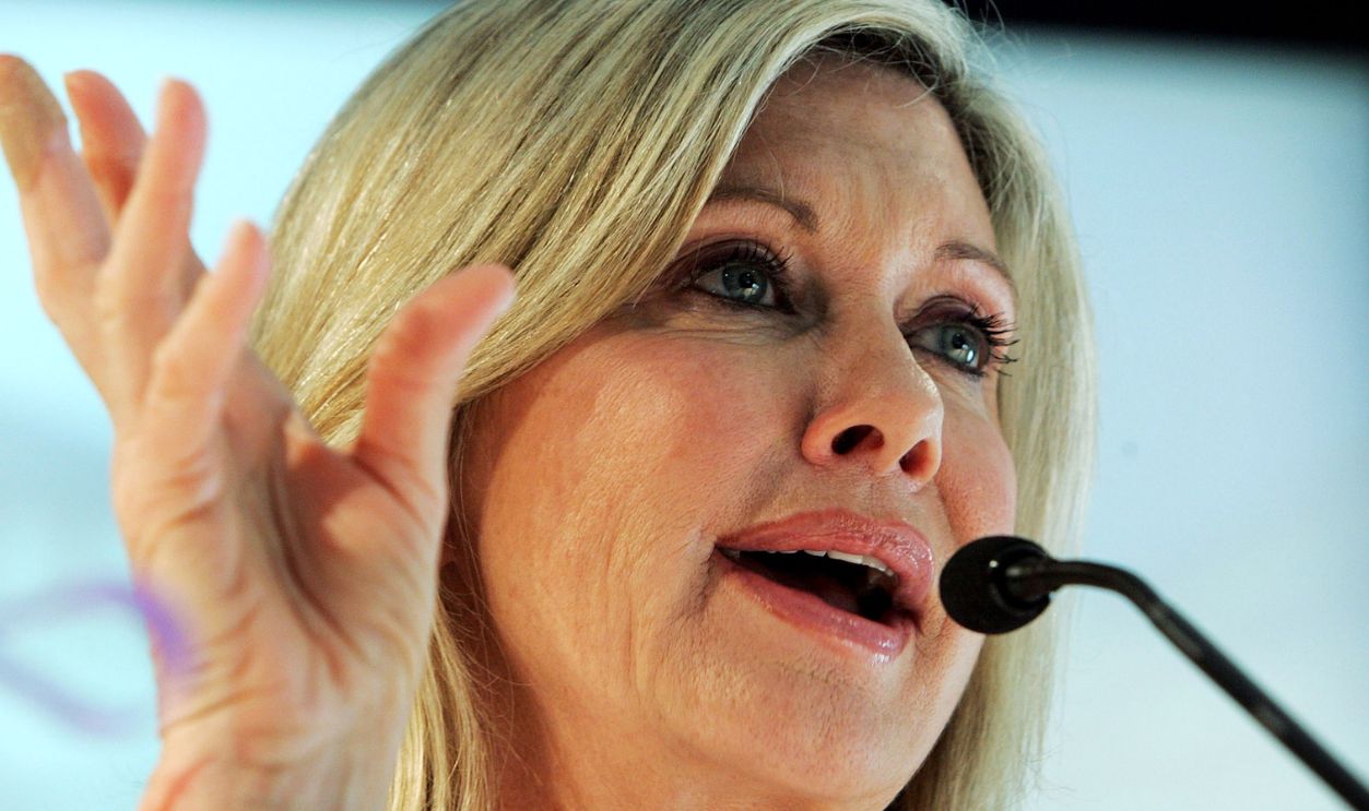 Olivia Newton-John attends a press conference announcing the team that will join her on a 21 day walking trek through China for the Great Walk to Beijing charity appeal at the Hilton Hotel on February 19, 2008 in Sydney, Australia