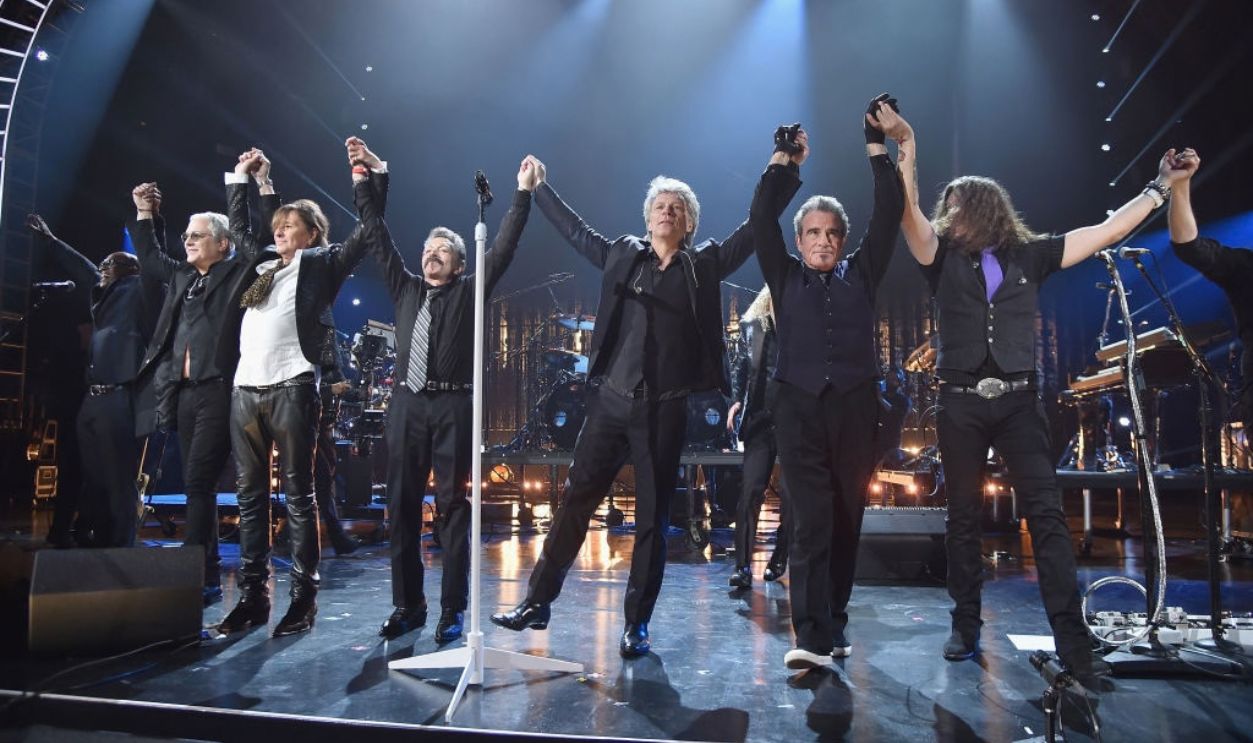 CLEVELAND, OH - APRIL 14: Bon Jovi performs during the 33rd Annual Rock & Roll Hall of Fame Induction Ceremony at Public Auditorium on April 14, 2018 in Cleveland, Ohio.