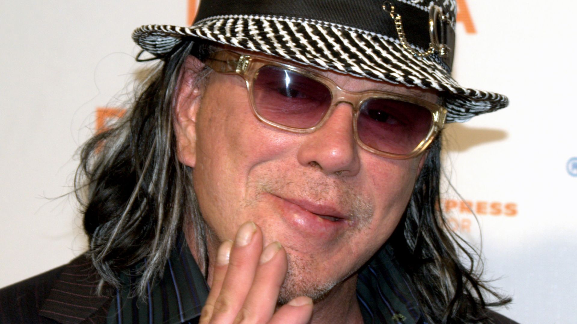 Mickey Rourke at the 2009 w:Tribeca Film Festival for the premiere of City Island.  Photographers blog post about the event for this photo.
