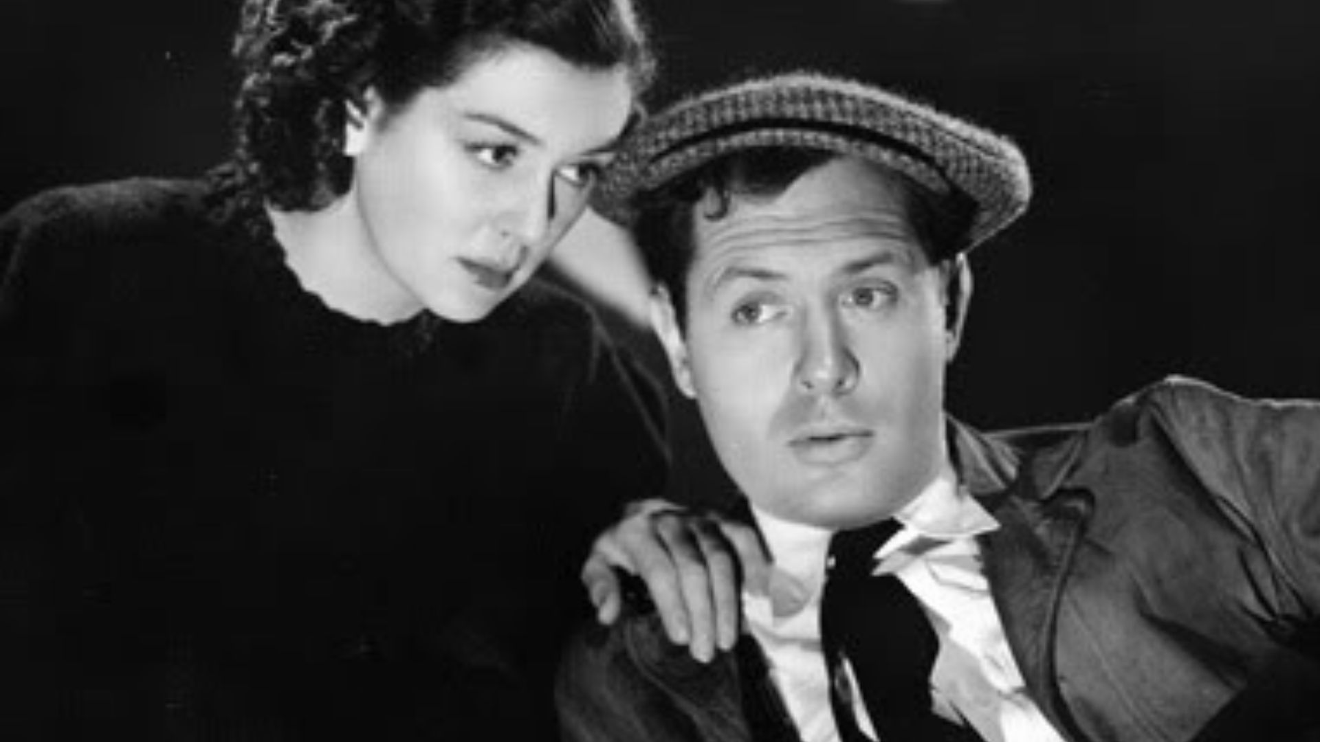 Promotional still from the 1937 film Night Must Fall, published on page 4 of National Board of Review Magazine