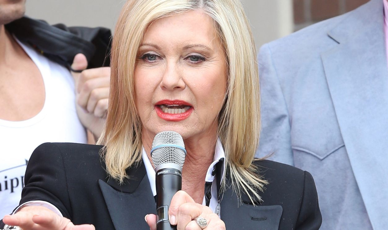 Entertainer Olivia Newton-John speaks at a welcome event for Newton-John at Flamingo Las Vegas on April 2, 2014 in Las Vegas, Nevada.