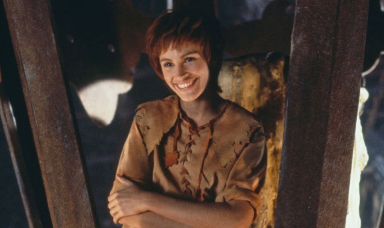 American actress Julia Roberts on the set of Spielberg's film Hook, on 1 January 1991 in Los Angeles.