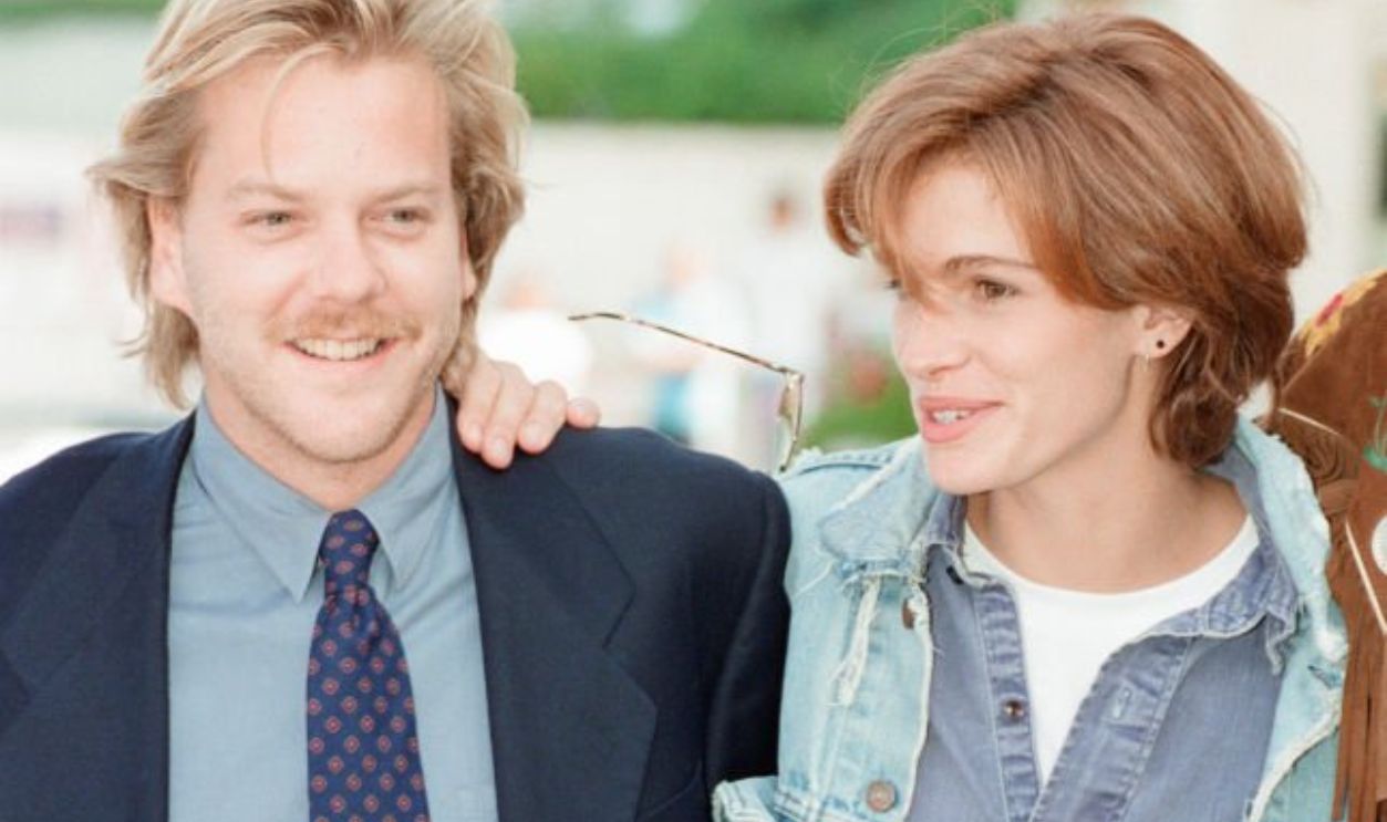 Deauville American Film Festival, Deauville, France, September 1990. Our picture shows Julia Roberts and Kiefer Sutherland at the festival to promote new film, Flatliners, in which they plays the characters of Rachel Manus and Nelson Wright.