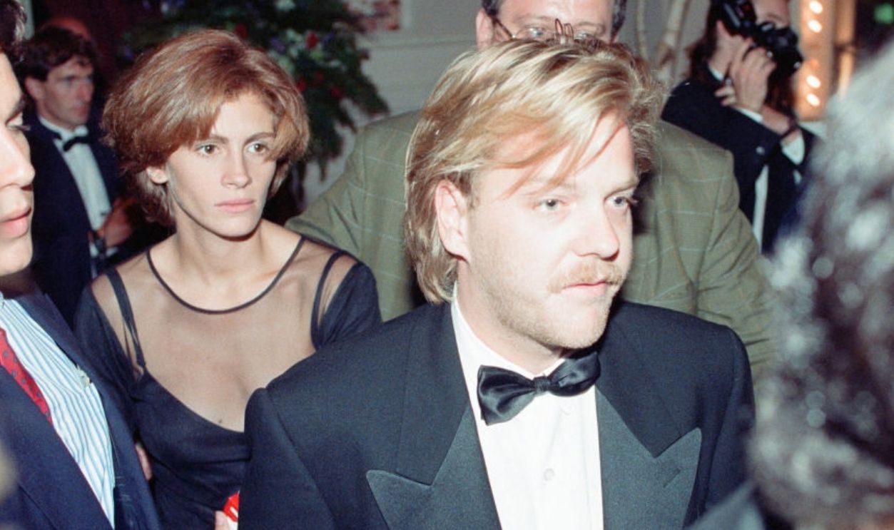Deauville American Film Festival, Deauville, France, September 1990. Our picture shows Julia Roberts and Kiefer Sutherland at the festival to promote new film, Flatliners, in which they plays the characters of Rachel Manus and Nelson Wright.