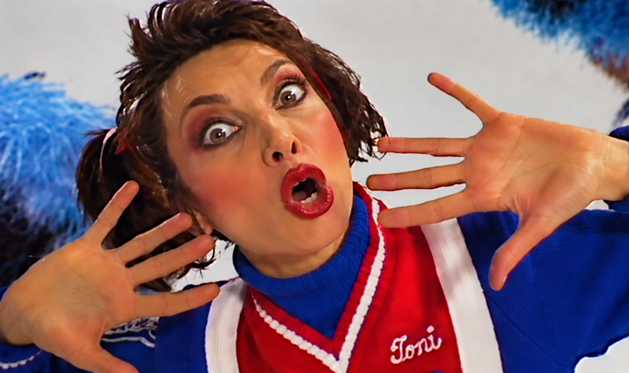Screenshot of Toni Basil in the Mickey music video (1982)