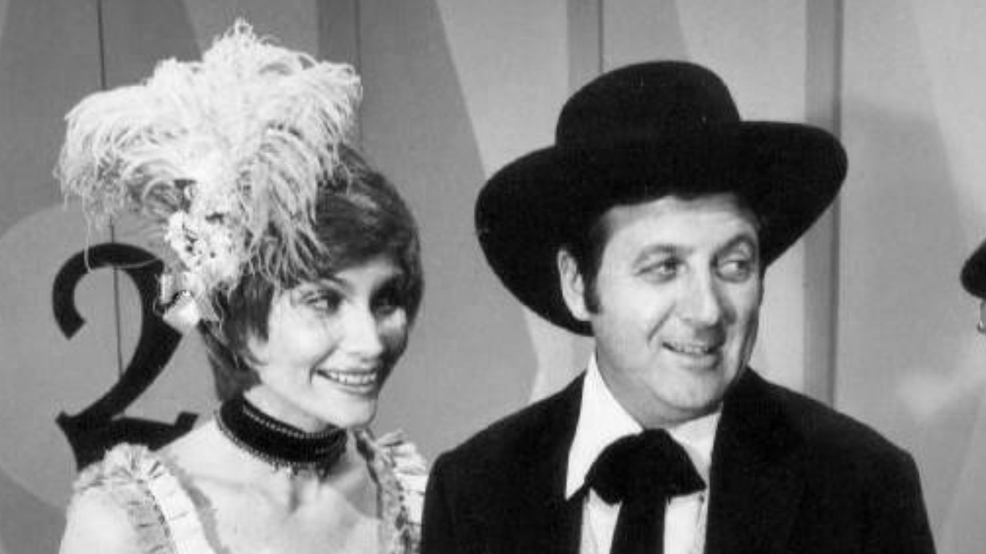 Publicity photo of Carol Merrill, Monty Hall and Jay Stewart from the television program Let's Make a Deal.