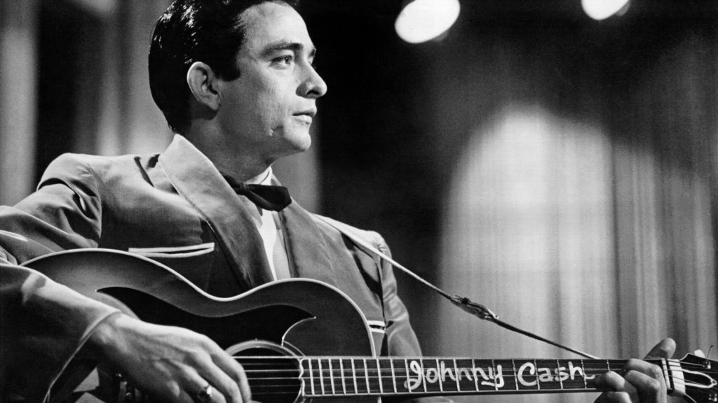 Johnny Cash performs