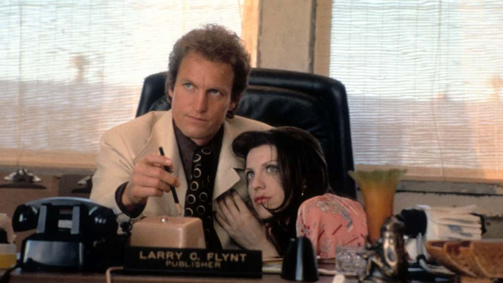 Woody Harrelson And Courtney Love In 'The People Vs. Larry Flynt'