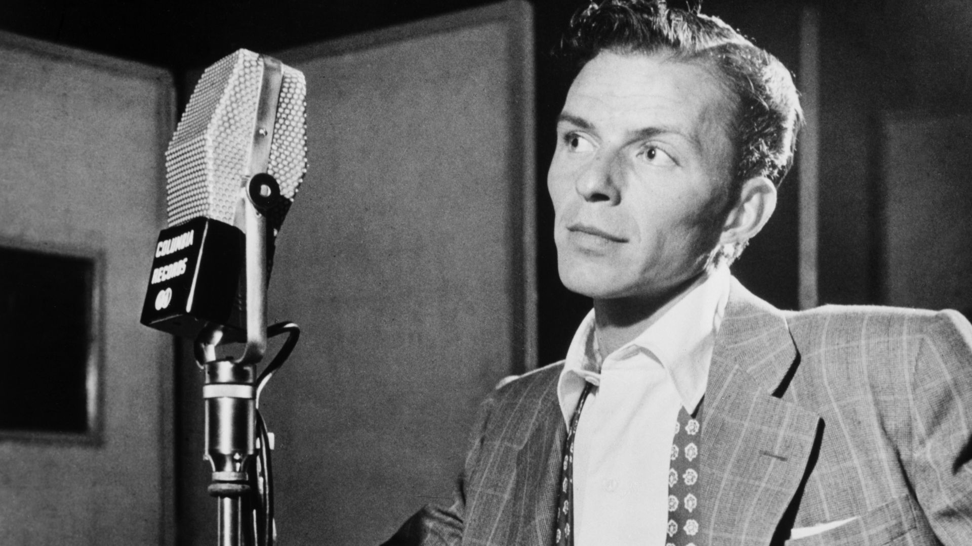 Portrait of Frank Sinatra at Liederkranz Hall, New York.
