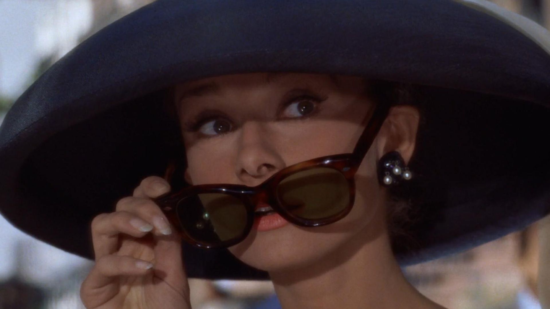Cropped screenshot of Audrey Hepburn from the trailer for the film w:en:Breakfast at Tiffany's