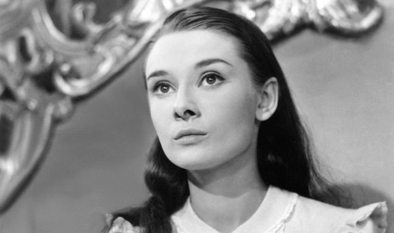 British actress Audrey Hepburn on the set of Roman Holiday, directed by William Wyler.