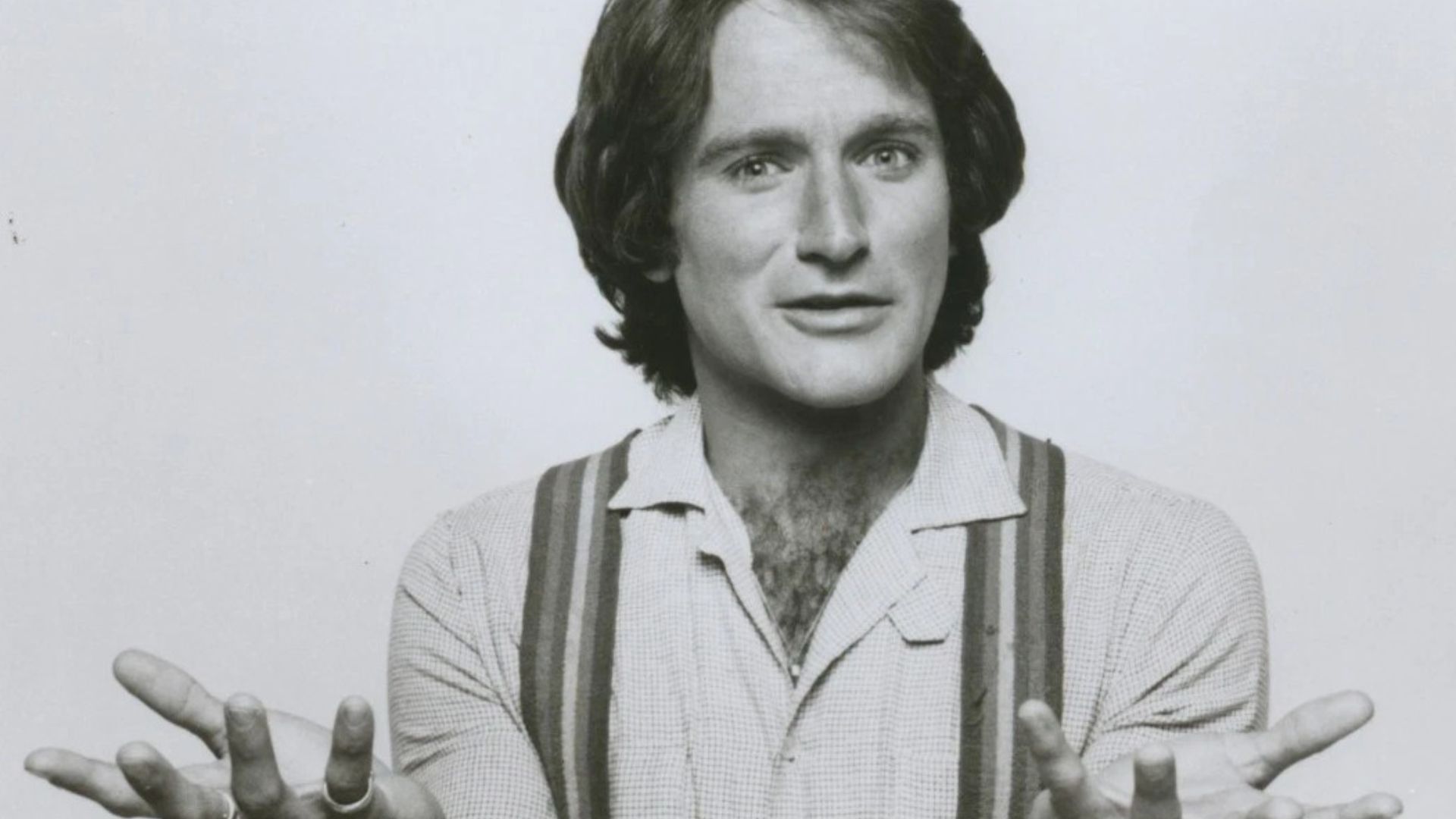 Robin Williams in a 1978 publicity photo for the ABC Television program Mork & Mindy