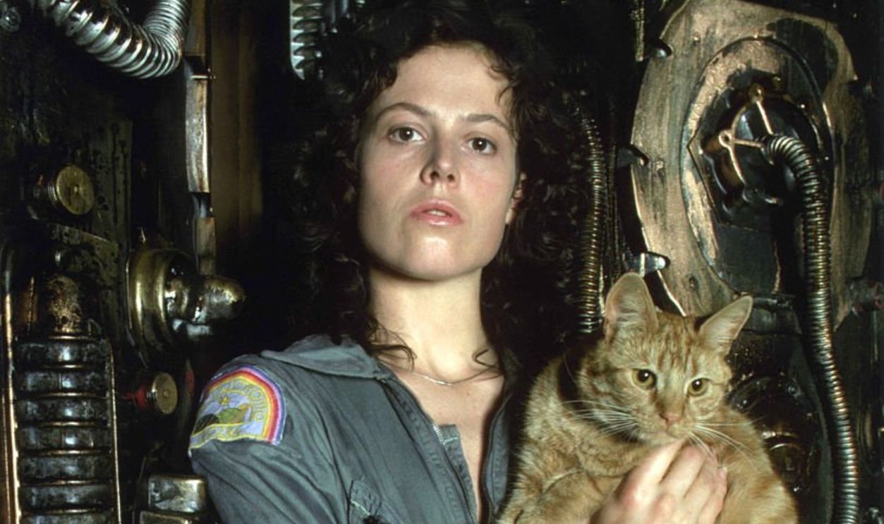 American actress Sigourney Weaver on the set of Alien, directed by Ridley Scott.
