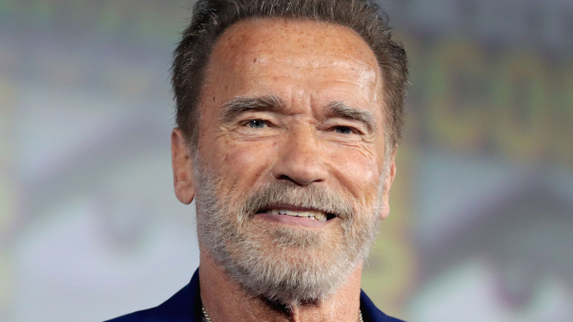 Arnold Schwarzenegger speaking at the 2019 San Diego Comic-Con International in San Diego, California.