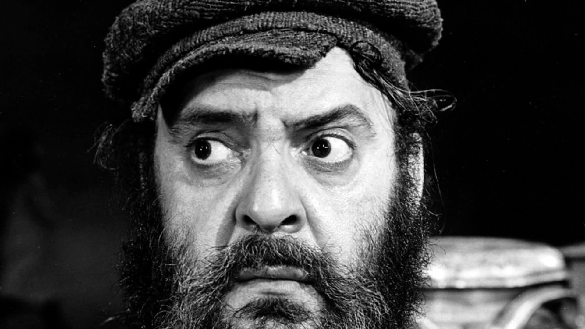 Publicity photo of Zero Mostel as Tevye in stage play, Fiddler on the Roof.