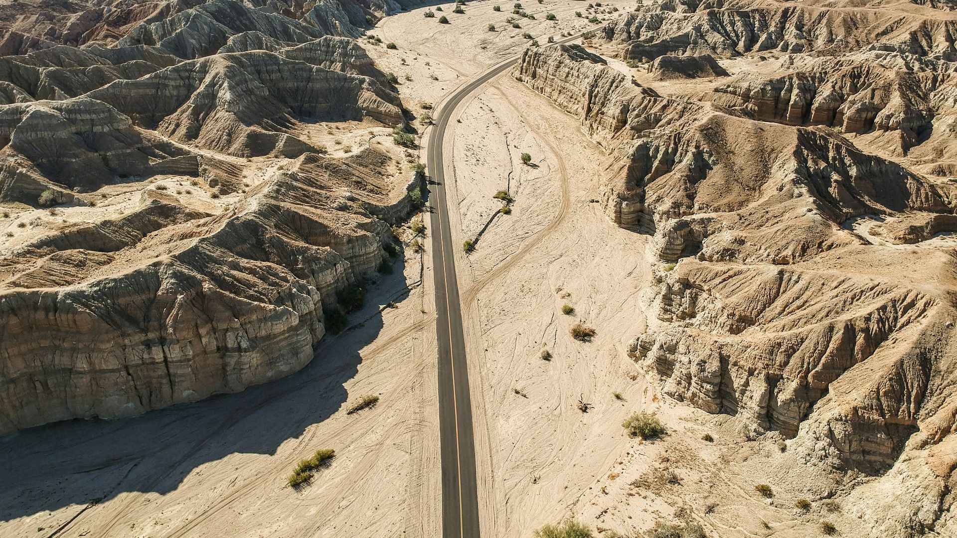 aerial view of desert