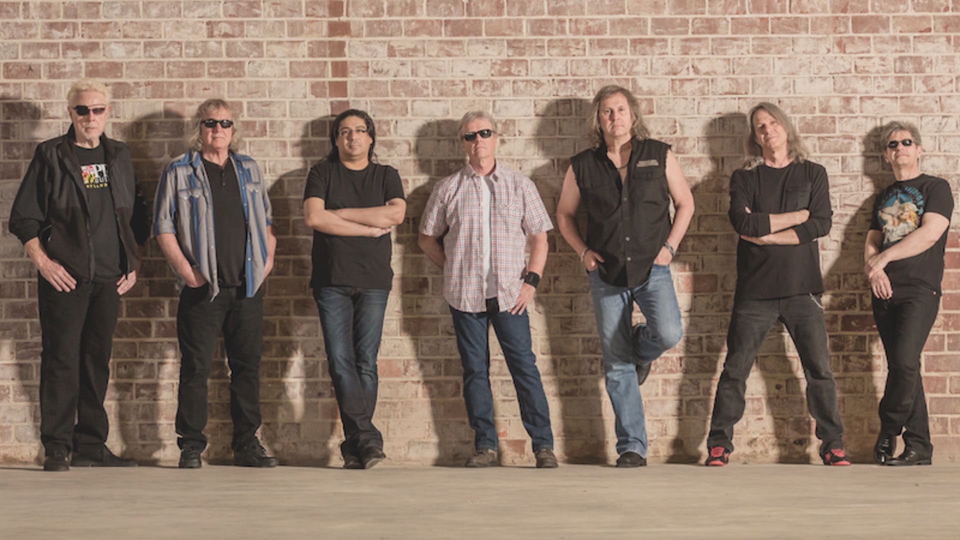 Kansas Band Image 2016. Richard Williams, Billy Greer, Zak Rizvi, Phil Ehart, Ronnie Platt, David Manion, David Ragsdale
