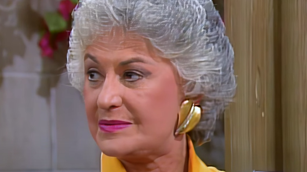 A visually captivating still taken from a pivotal moment in the television sitcom The Golden Girls (1985-1992)