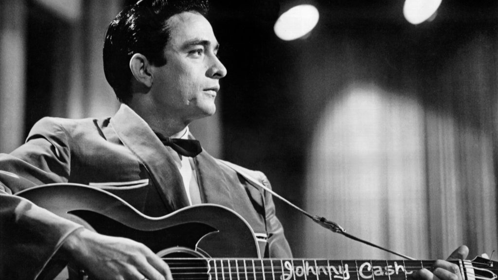 Johnny Cash performs