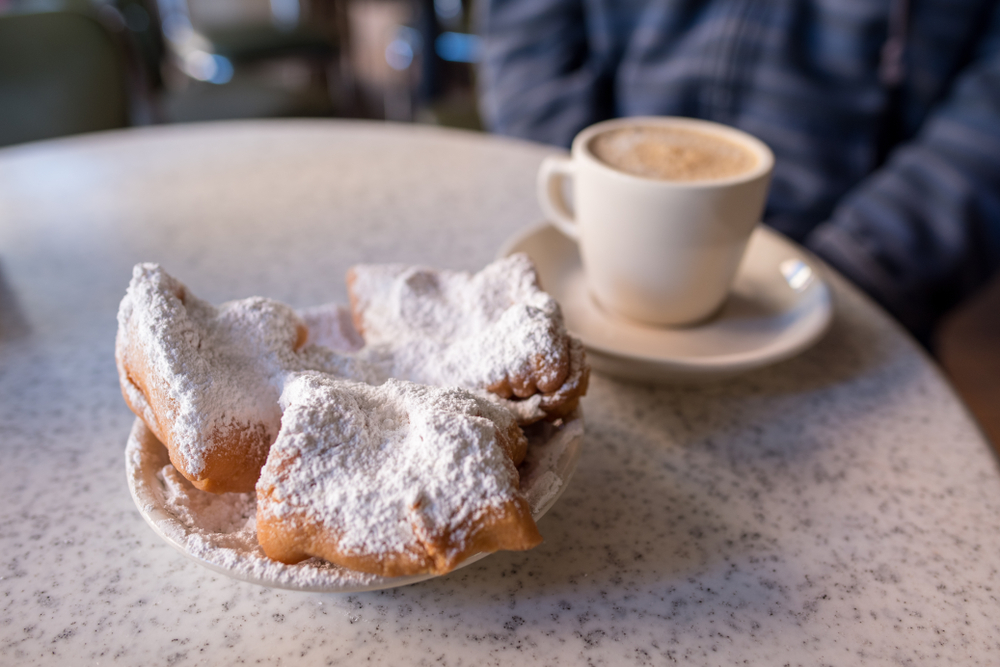Beignets covered with powdered sugar