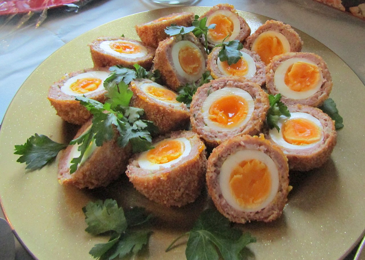 A traditional English Scotch eggs.