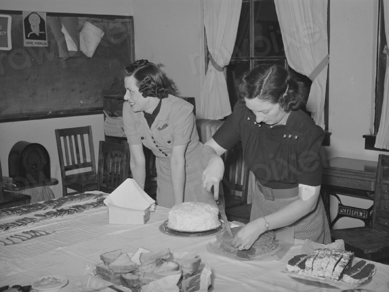 Making a birthday cake.
