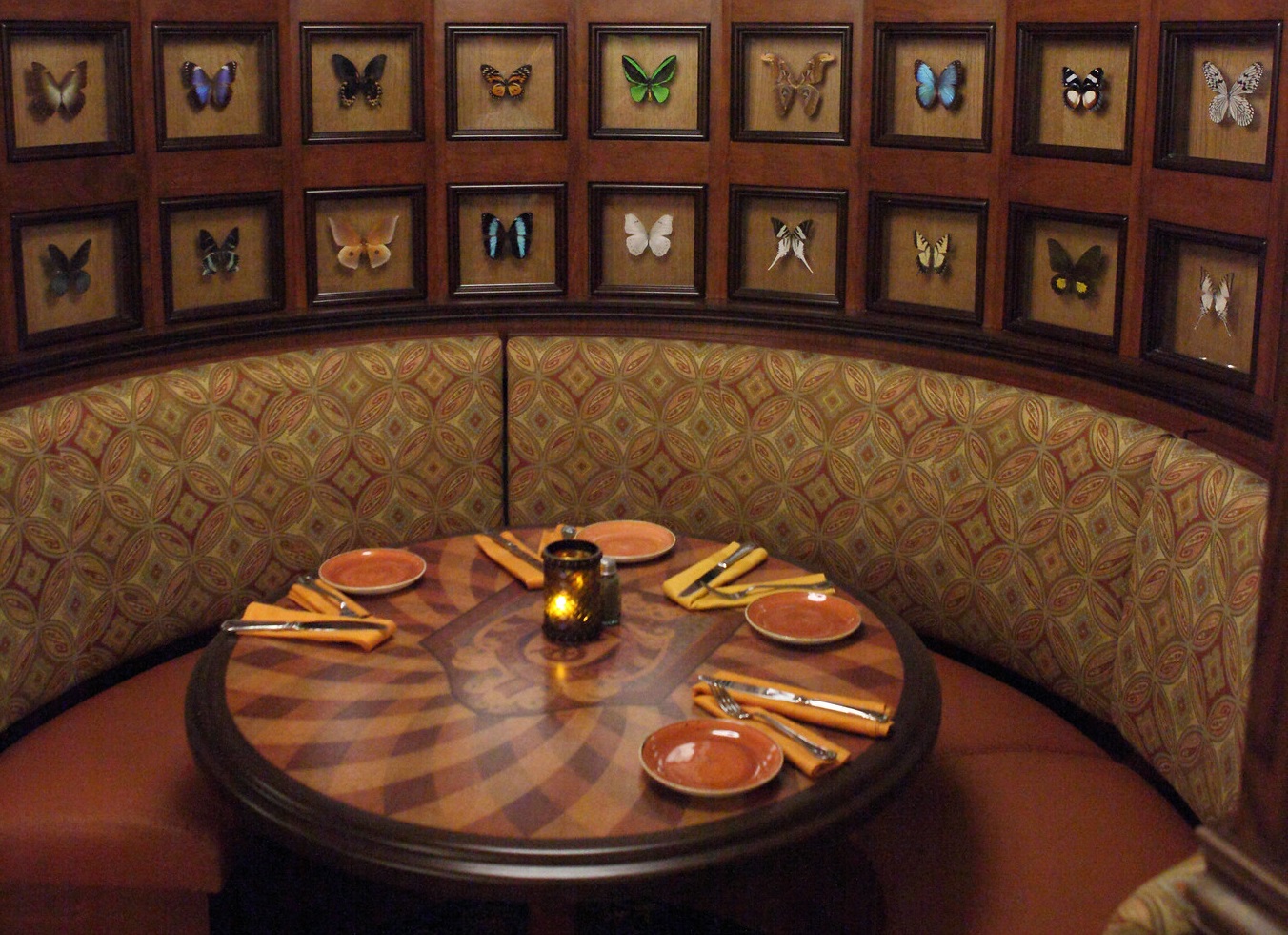 Butterfly booth in Jungle Skipper Canteen at Magic Kingdom Park.