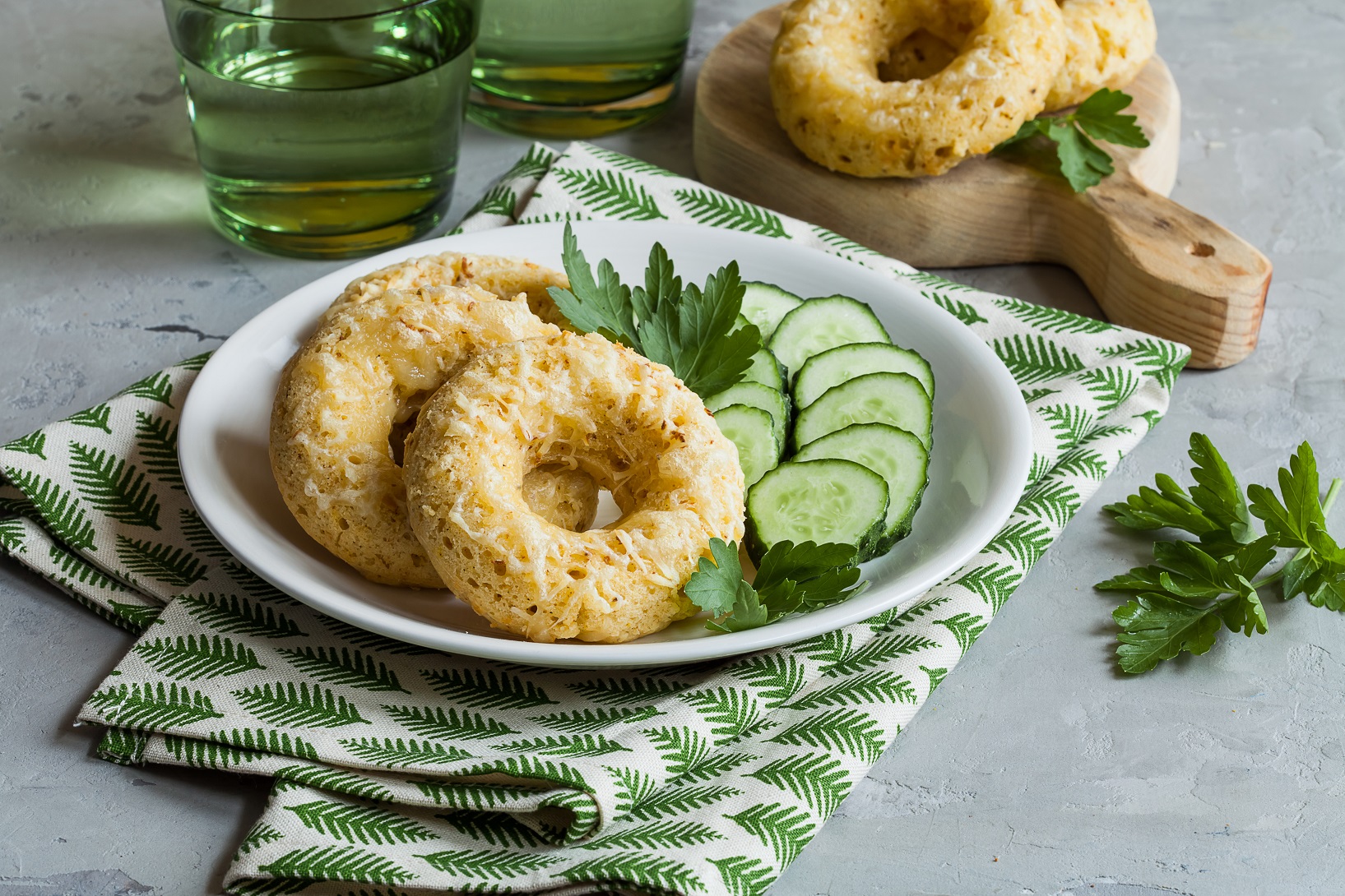 Savory cheese donuts on the plate