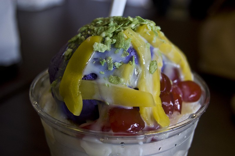 Close-up Photo of Halo-halo served in a plastic cup