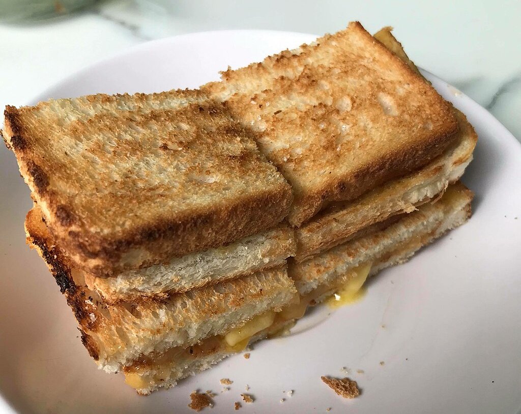 Close-up Photo of Kaya toast on a plate