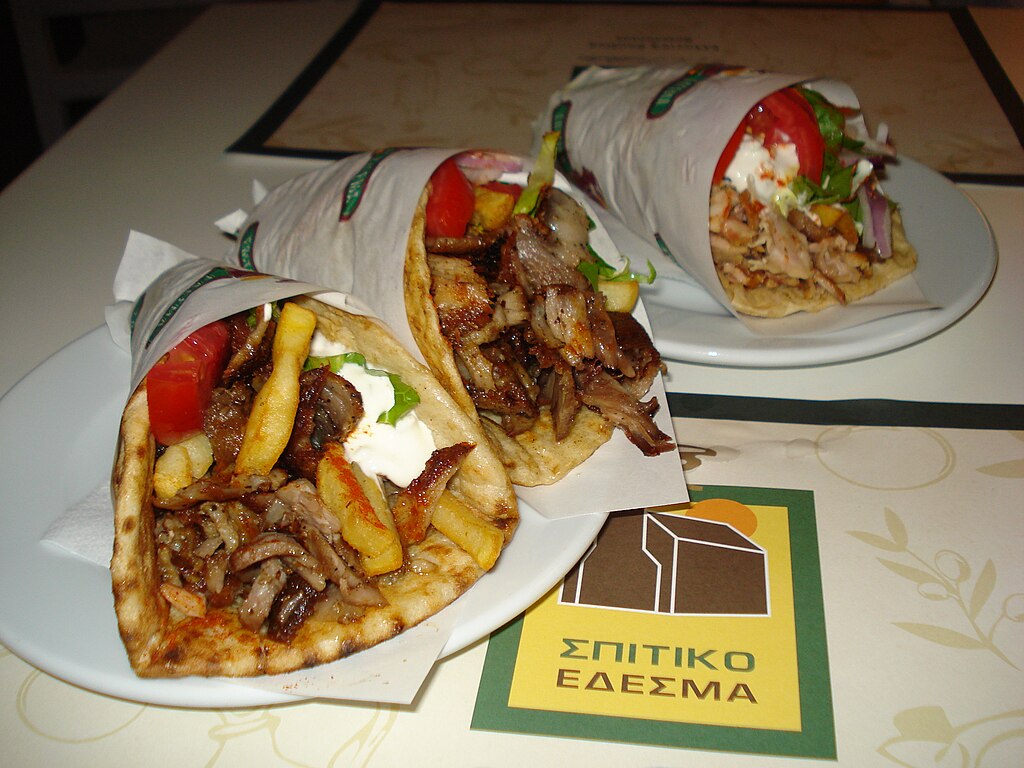Close-up Photo of Gyros placed on a table