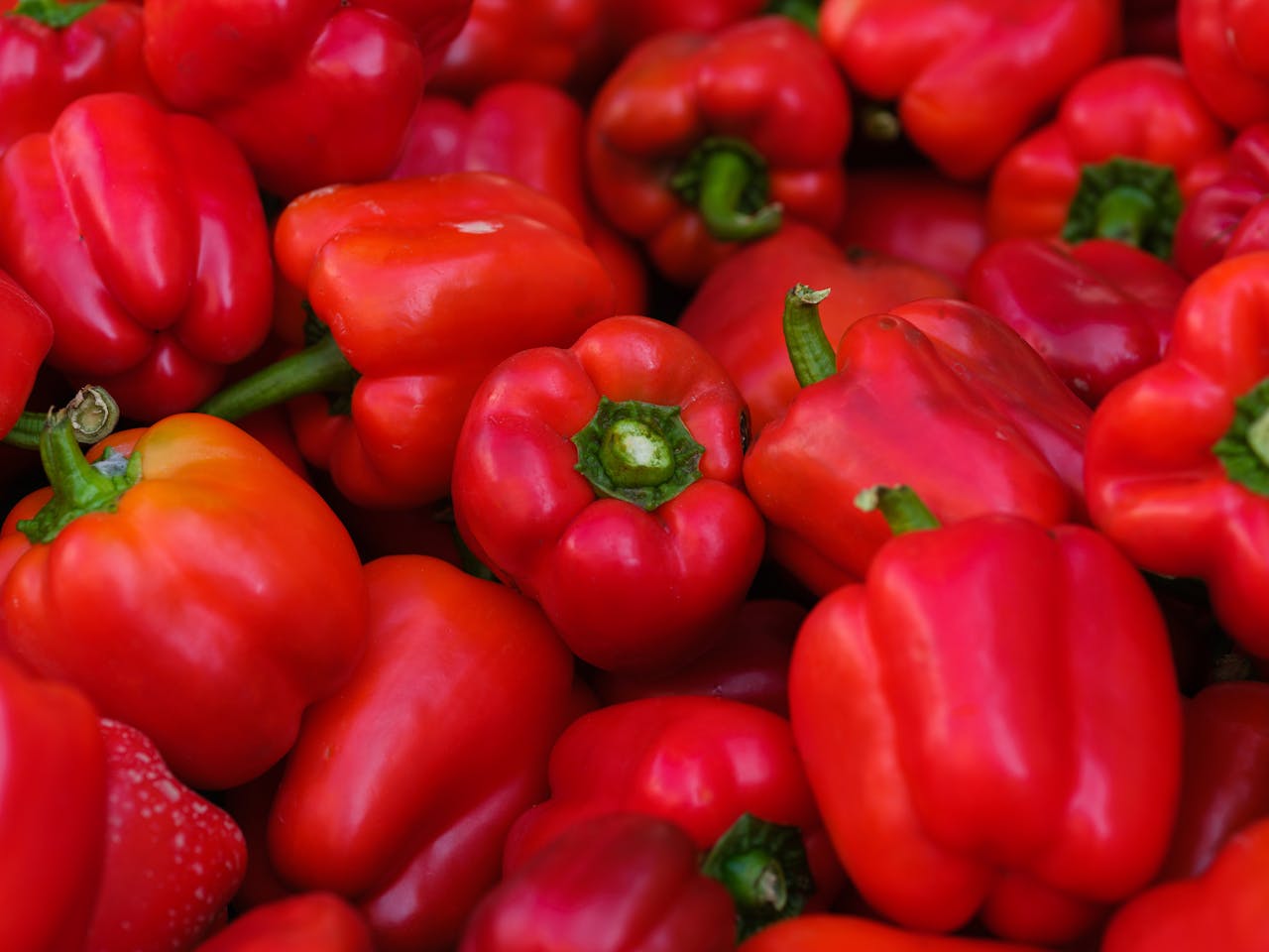 Close-Up Shot of Red Bell Peppers