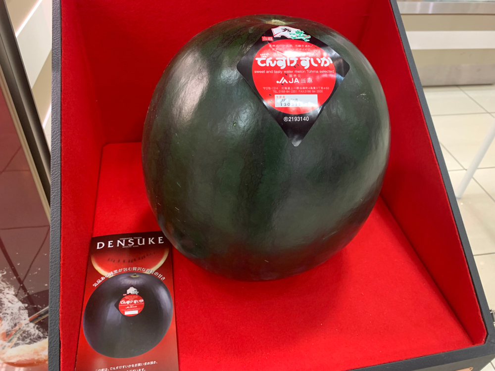 black watermelon on the red background