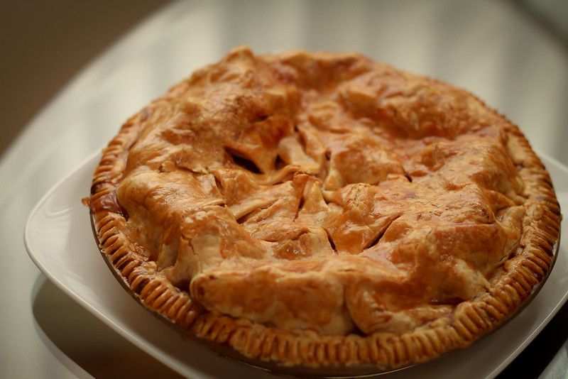 Close-up Photo of Mock Apple Pie on a while plate plate