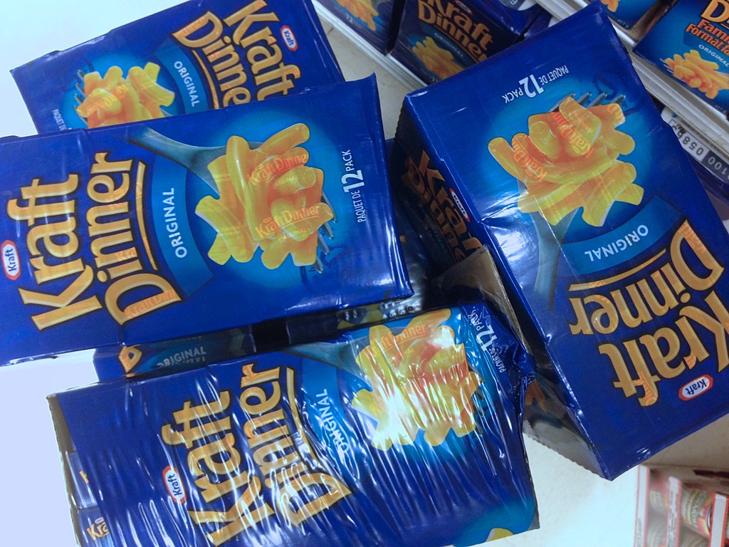 Close-up Photo of Kraft Dinner Classic Packages Pile