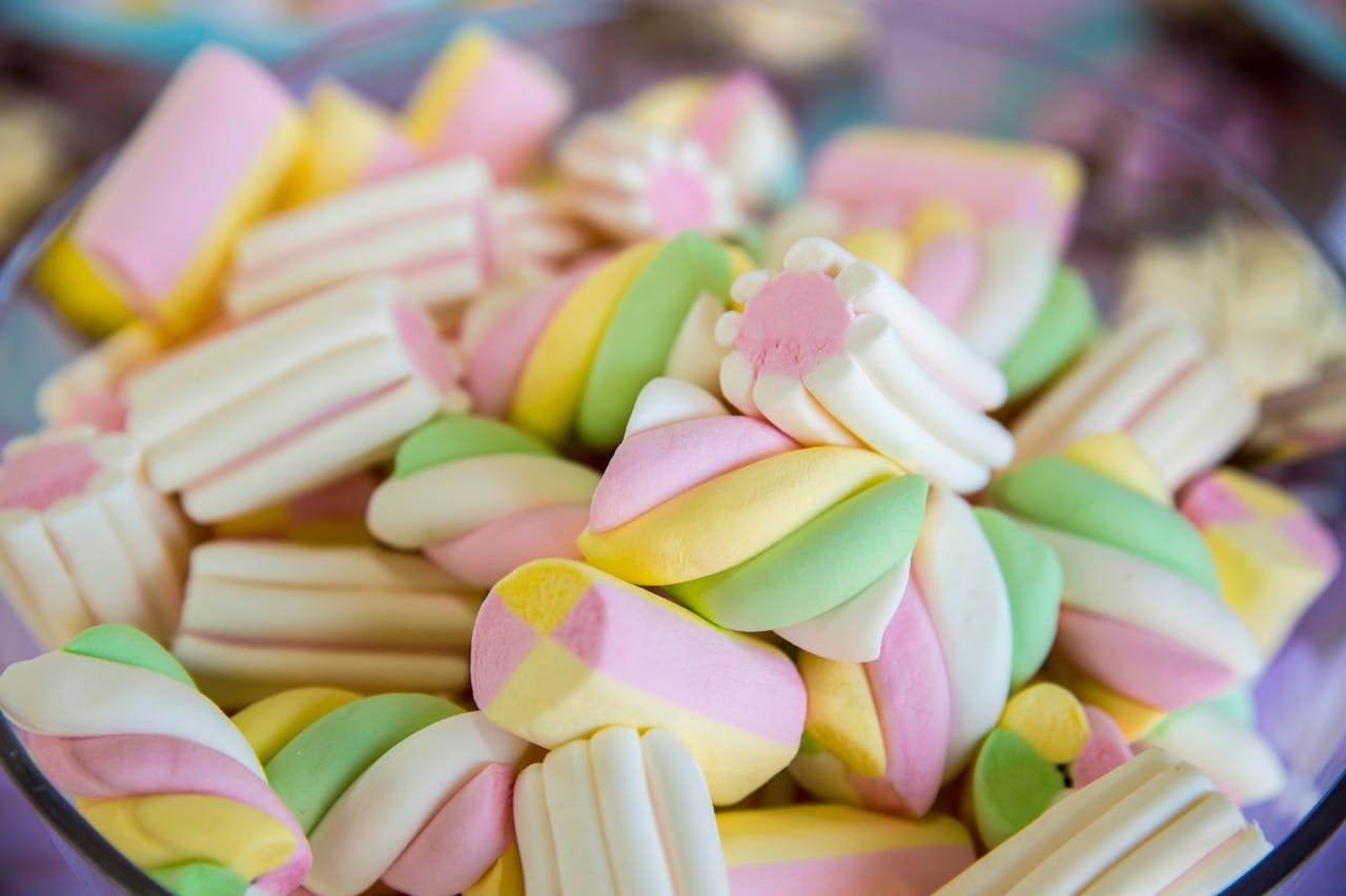 Close-Up Photo of Marshmallows in Bowl