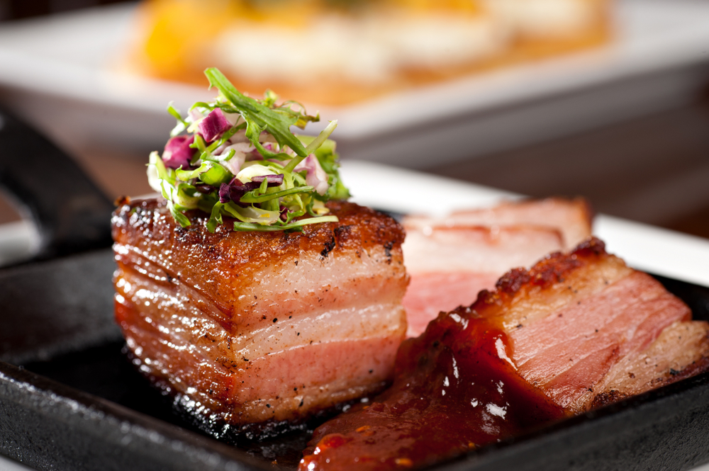 image of Grilled pork belly with coleslaw