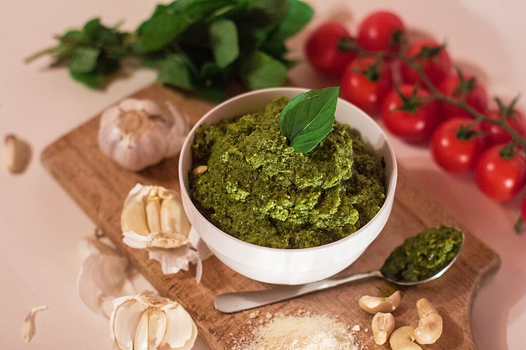 Close-up Photo of Pesto Sauce