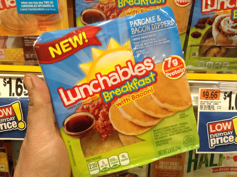 Close-up Photo of person holding Lunchables Breakfast