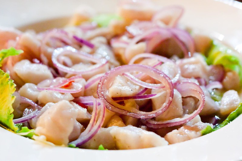 Peruvian dish made of fish marinated in lemmon juice