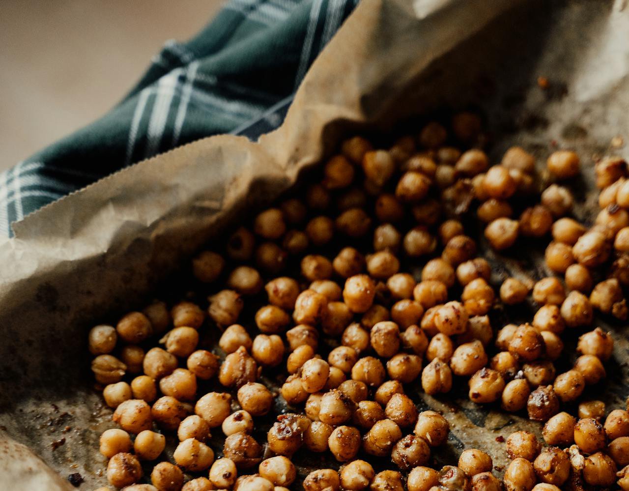Close Up Photo of Baked Chickpeas