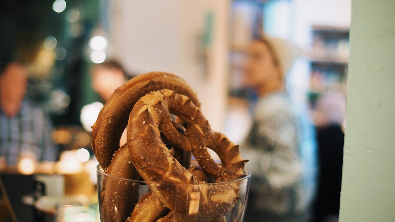 Close-up Photo of Pretzels on a Glass Bowl