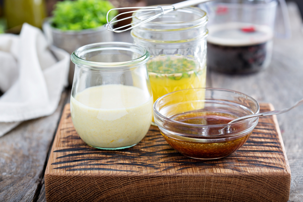 Close Up Photo of Variety of marinades for cooking meat