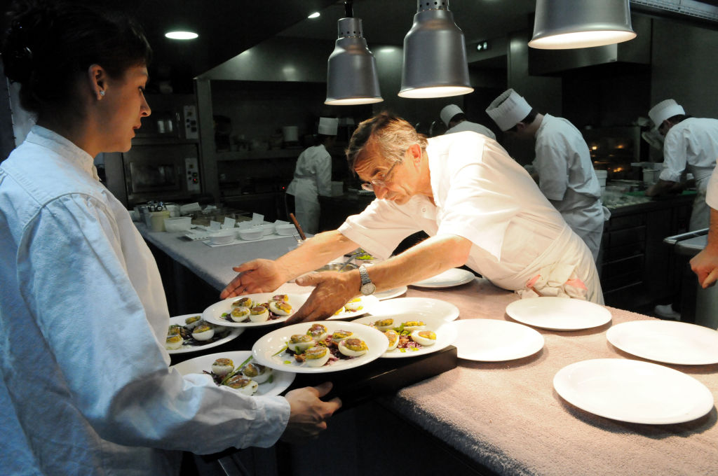 French chef Michel Bras in the kitchen